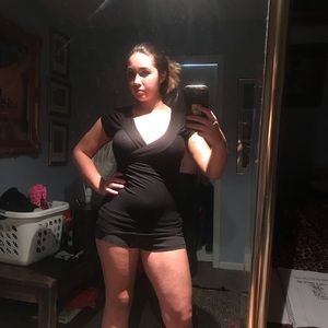 Black street form fitting blouse